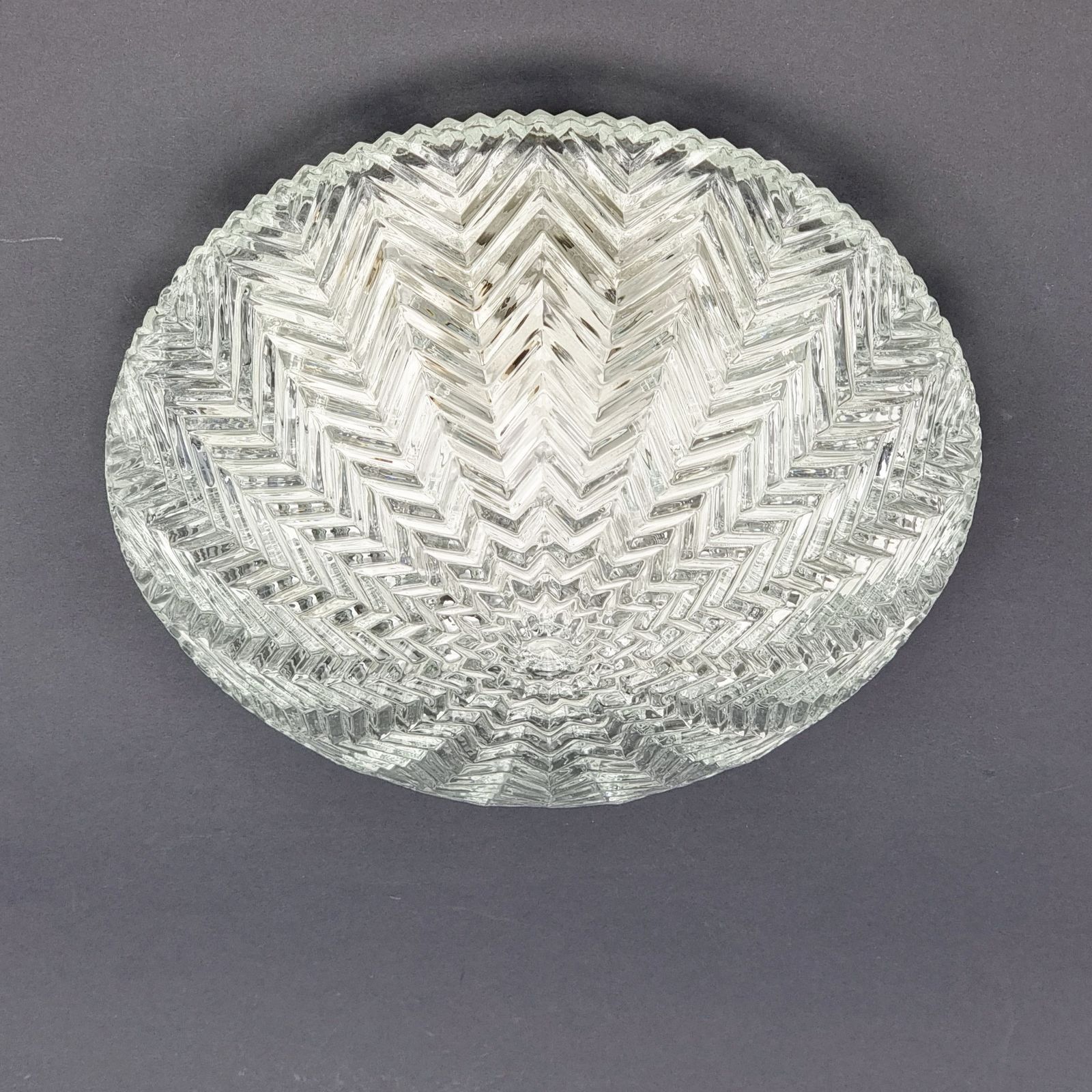 Pair Of Geometric Glass Ceiling Lights From Limburg, Germany, 1970s photo for sale