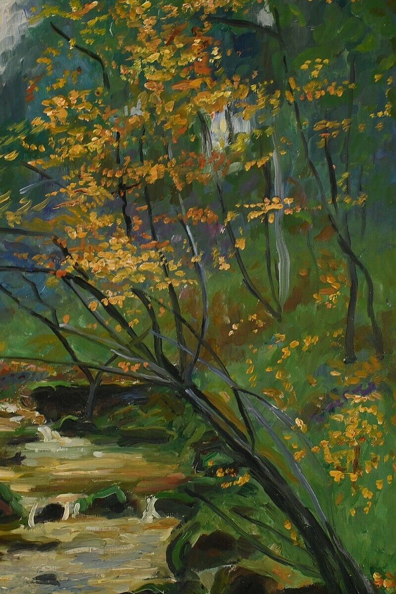 Oil On Canvas “Stream In The Forest” Signed A. Markowicz – Early 20th Century photo buy