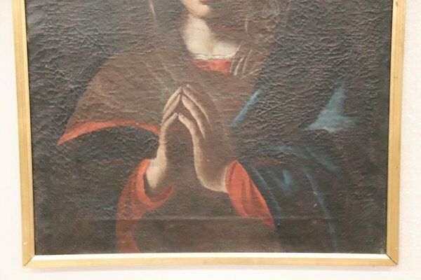 Italian School Artist, Madonna In Prayer, Oil On Canvas, Framed photo for sale