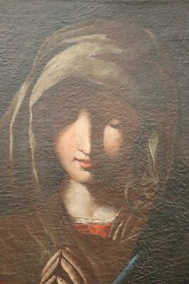 Italian School Artist, Madonna In Prayer, Oil On Canvas, Framed photo vinterior