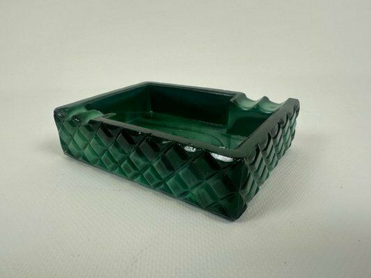 Bohemian Malachite Ashtray From Jablonec Glassworks, 1960s photo vinterior