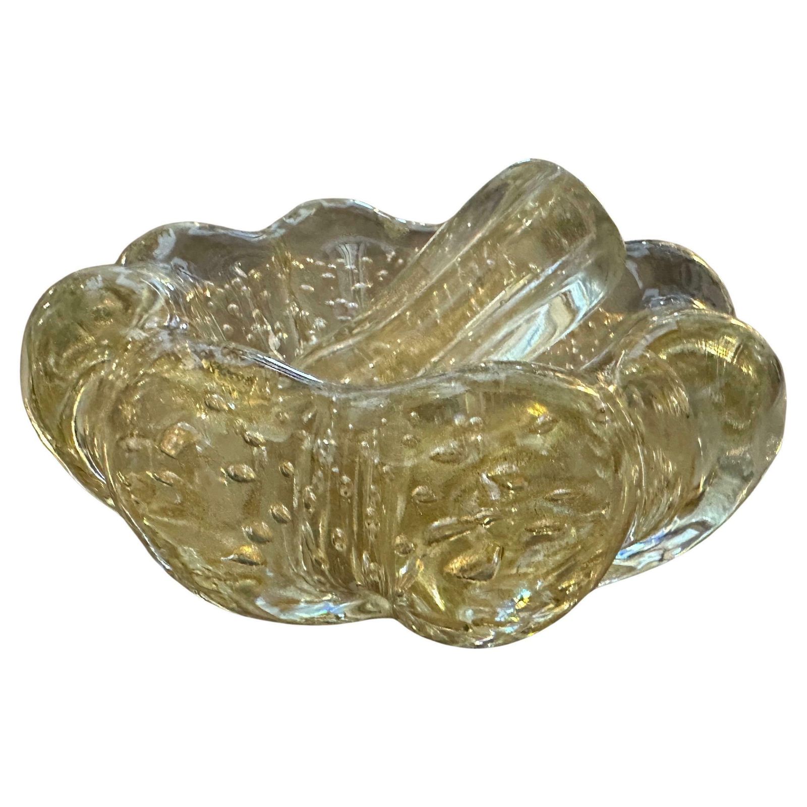 1960s Mid Century Modern Bullicante Murano Glass Ashtray By Barovier