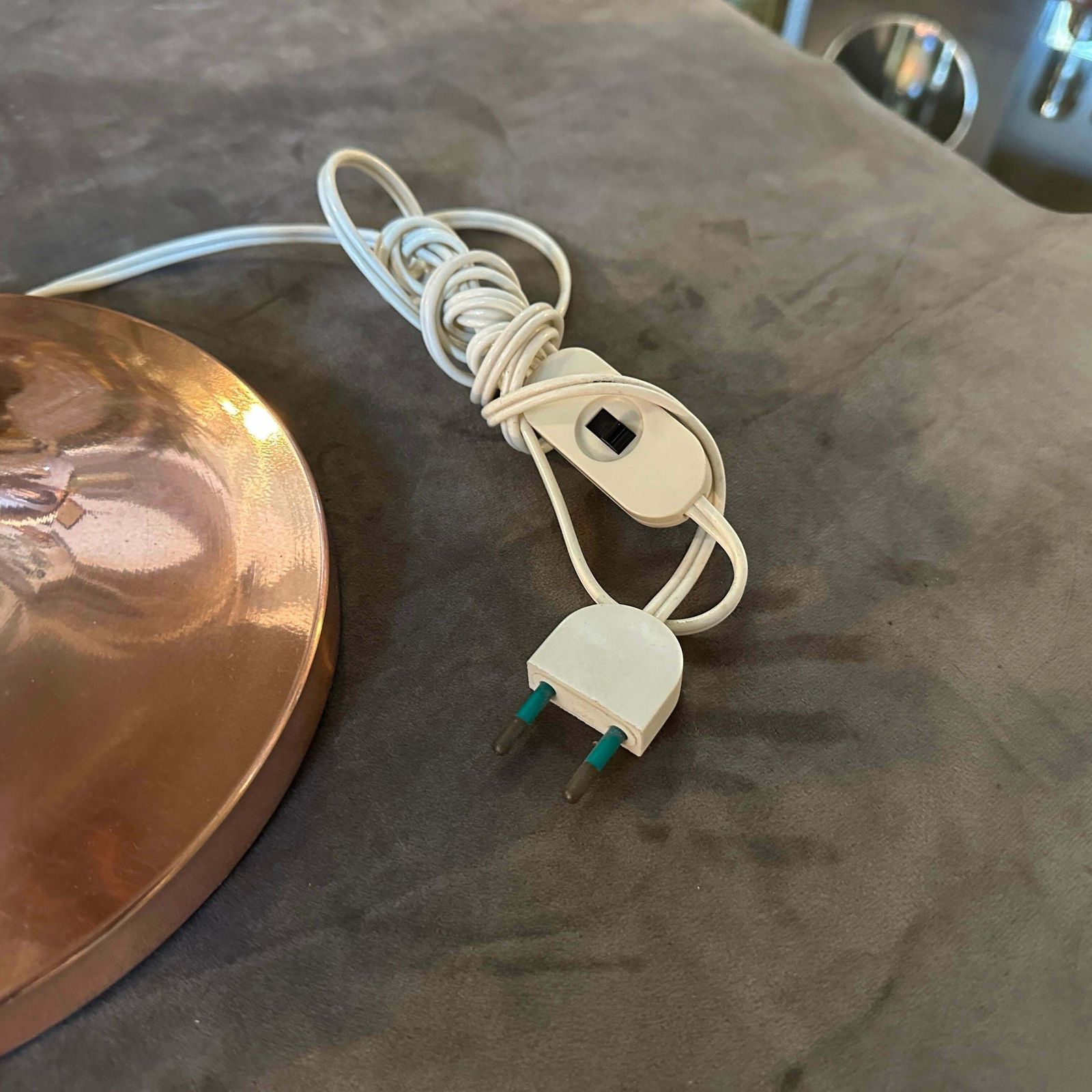 1970s Mid Century Modern Copper And Steel Italian Table Lamp photo 950.0