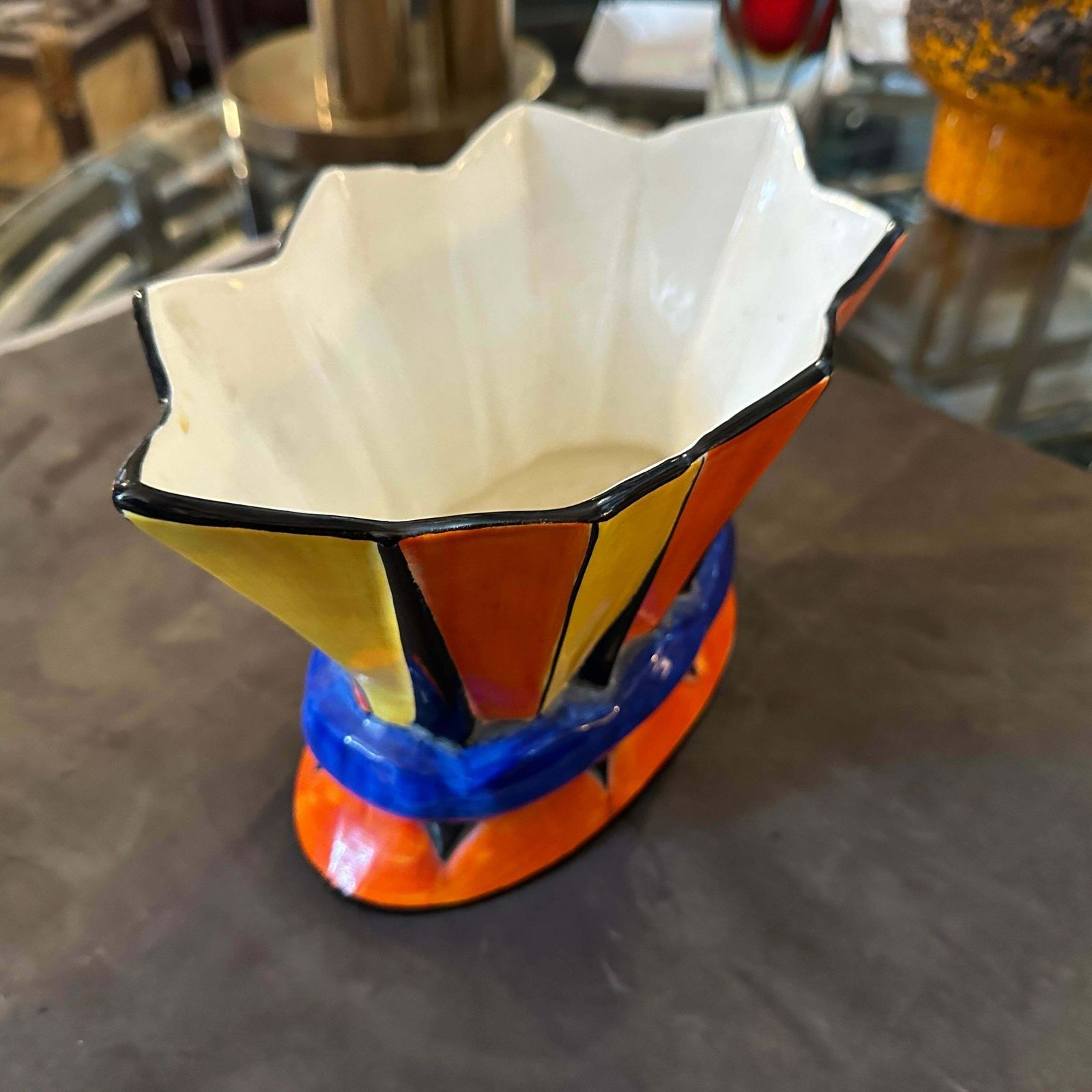 photo furniture 1940s Art Deco Hand Painted Porcelain Czech Vase