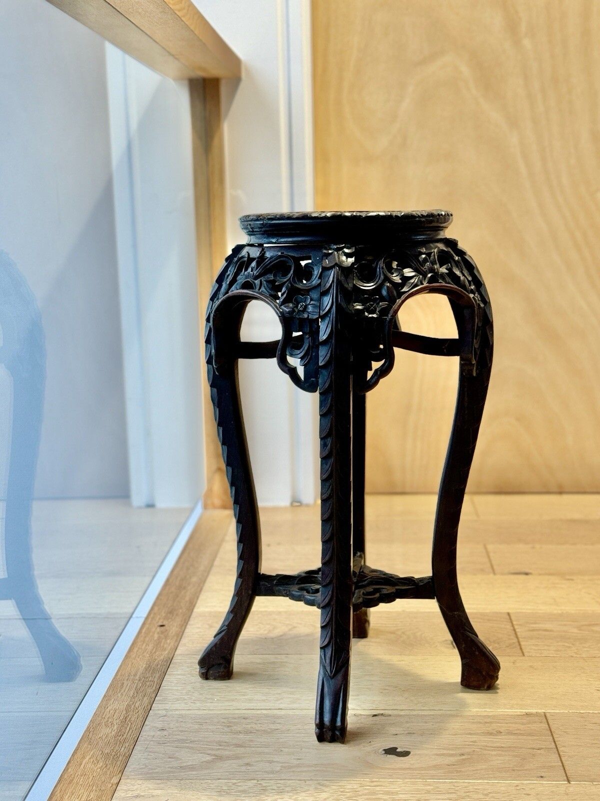 Antique Chinese Jardiniere Stand, Marble Top, Lamp Table, Victorian photo Home Decor
