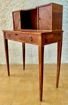 Early 20th Century French Walnut Venner Desk, 1940s photo furniture