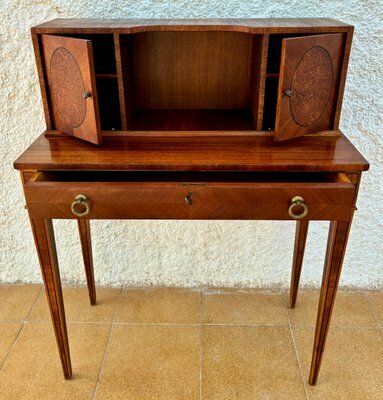 Early 20th Century French Walnut Venner Desk, 1940s photo buy