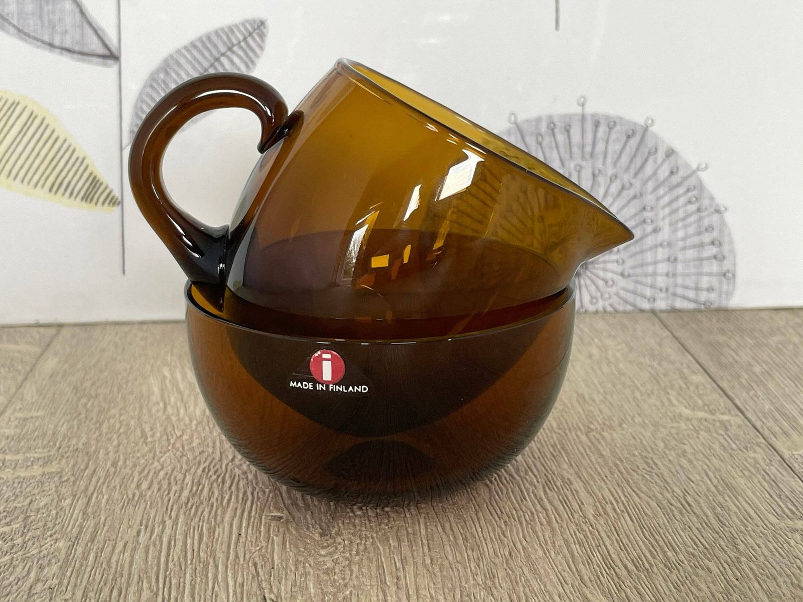 Iittala Timo Sarpaneva Smoke Brown Glass Milk Jug And Sugar Bowl   Mid Century Modern Homewares photo furniture