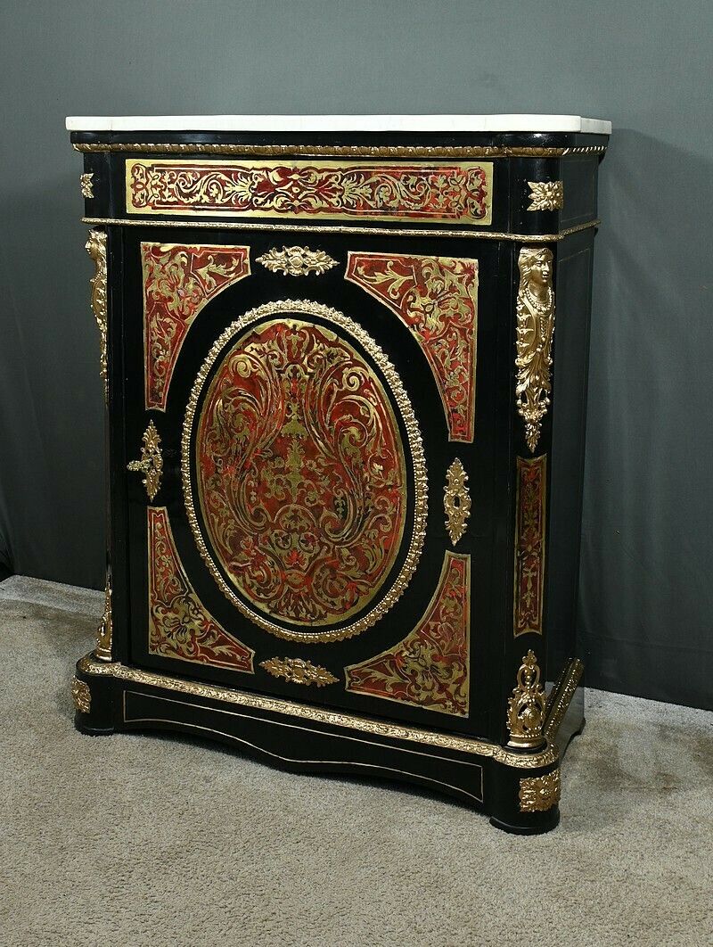 “Boulle” Marquetry Entryway Cabinet, Napoleon III Period – Mid 19th Century photo for sale