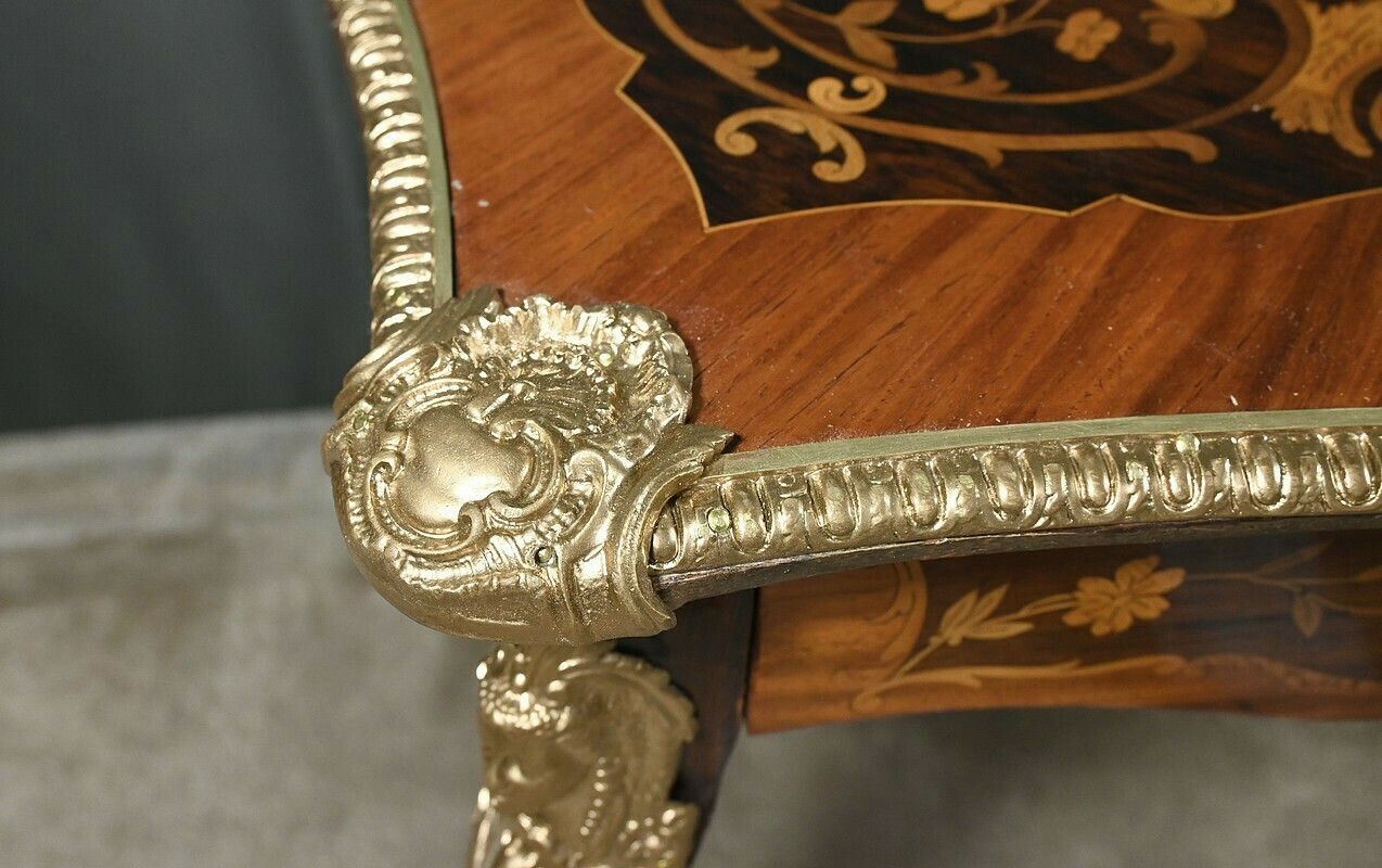 Rosewood And Marquetry Desk Table, Napoleon III Period – 2nd Part Of The 19th Century photo buy