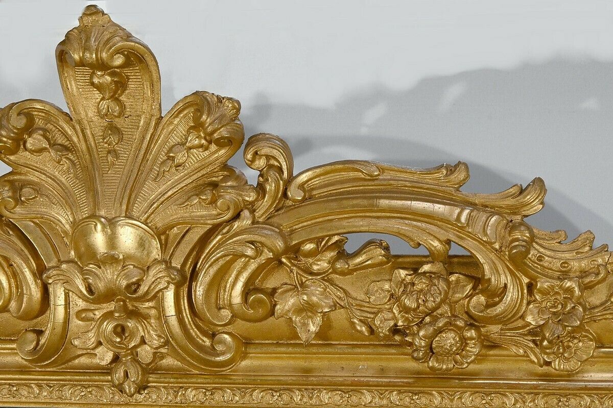 Important Gilded Wooden Mirror, Louis XV Style – 1st Part Of The 19th Century photo buy