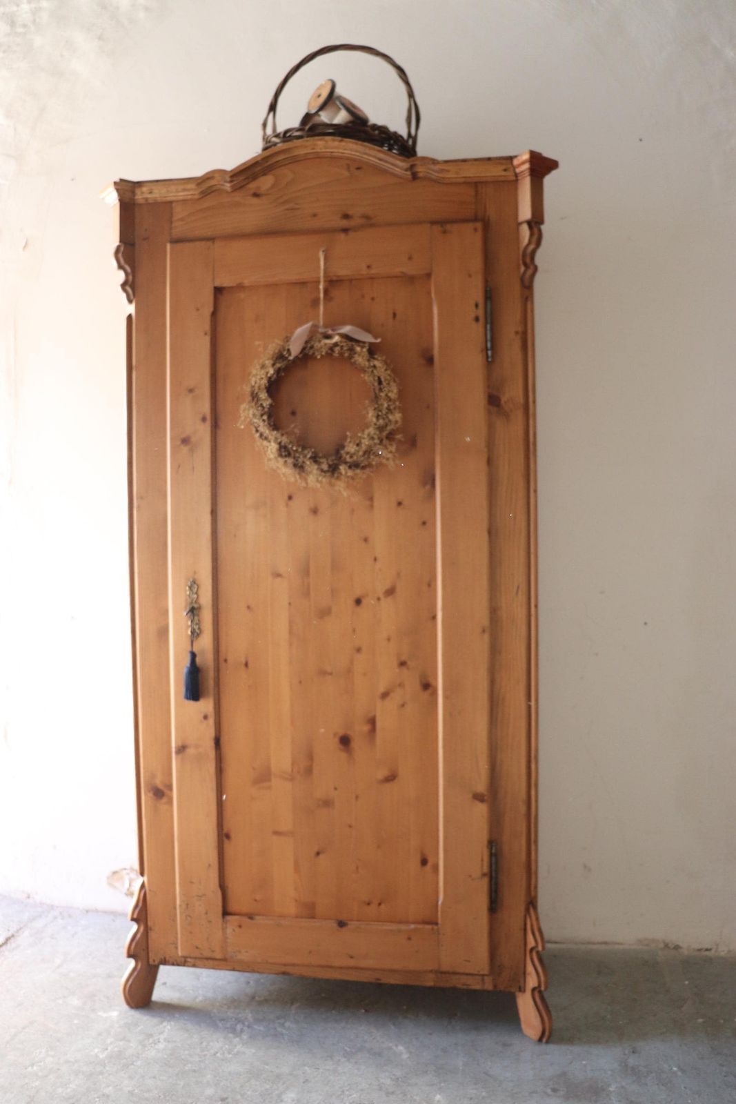 Gorgeous Rustic Pine Farmhouse Larder Or Linen Cupboard With Shelves And Original Key photo furniture