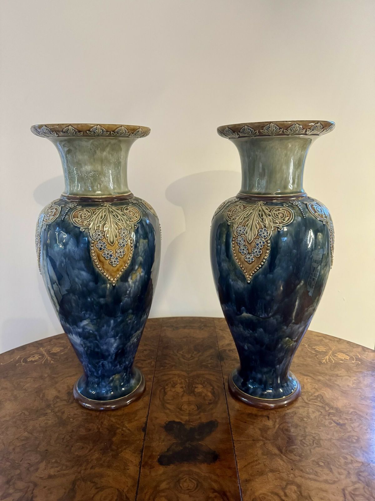 Magnificent Quality Pair Of Large Antique Royal Doulton Vases photo buy