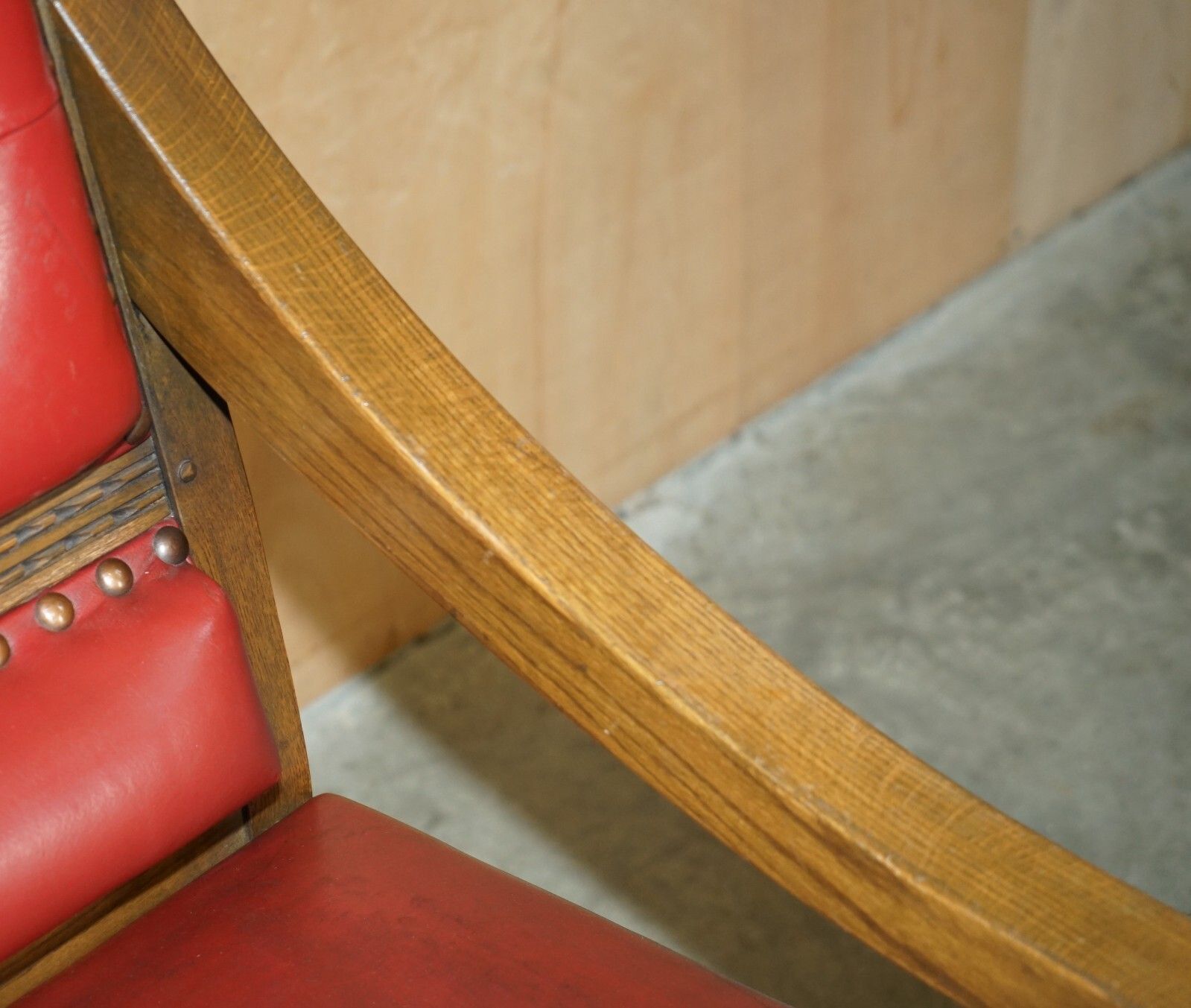 1950.0 Original Elizabeth II Silver Jubilee Throne Armchair English Oxblood Oak Leather photo