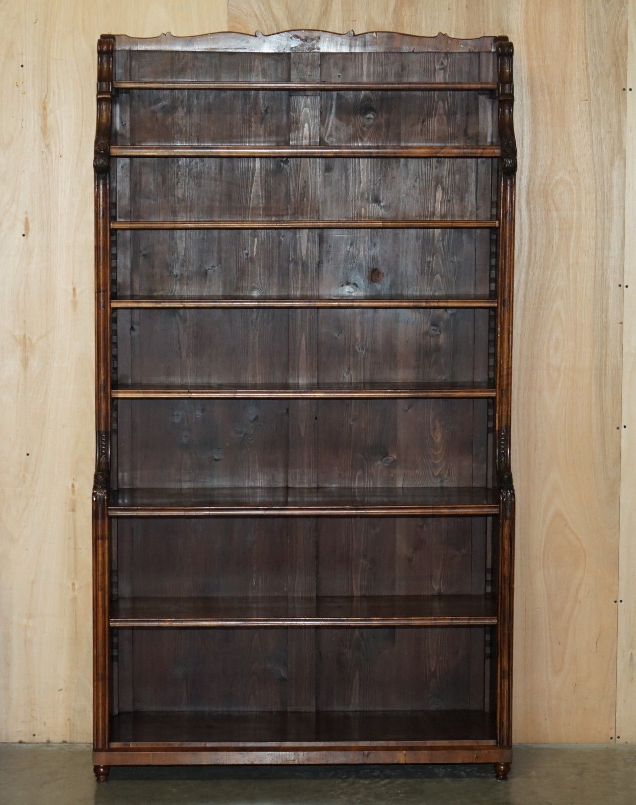 Important Pair Of 2.1 Meter Tall Regency Rosewood Waterfall Library Bookcases photo Furniture