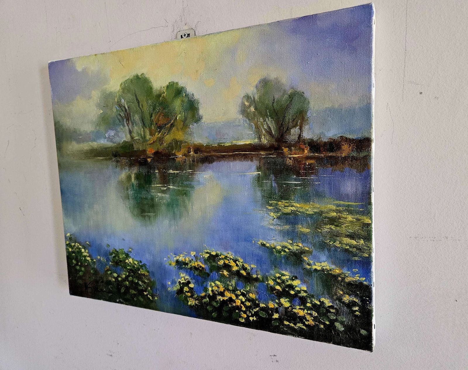 Beautiful Lake Scene In Oil On Linen By Polish Artist W. Starosciak photo Art