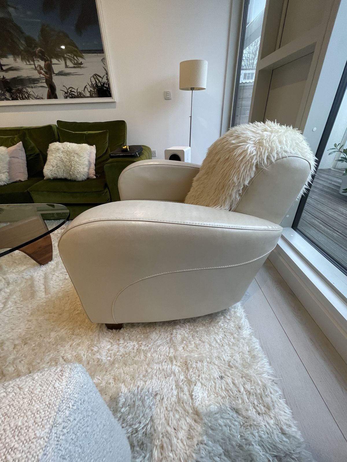 Italian Leather Art Deco Style Armchair photo vinterior