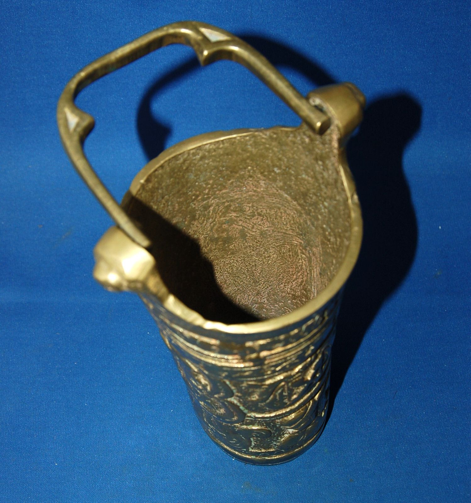 An Antique 19th Century Brass Gothic, Medieval, Church Situla, Holy Water Holder photo vinterior
