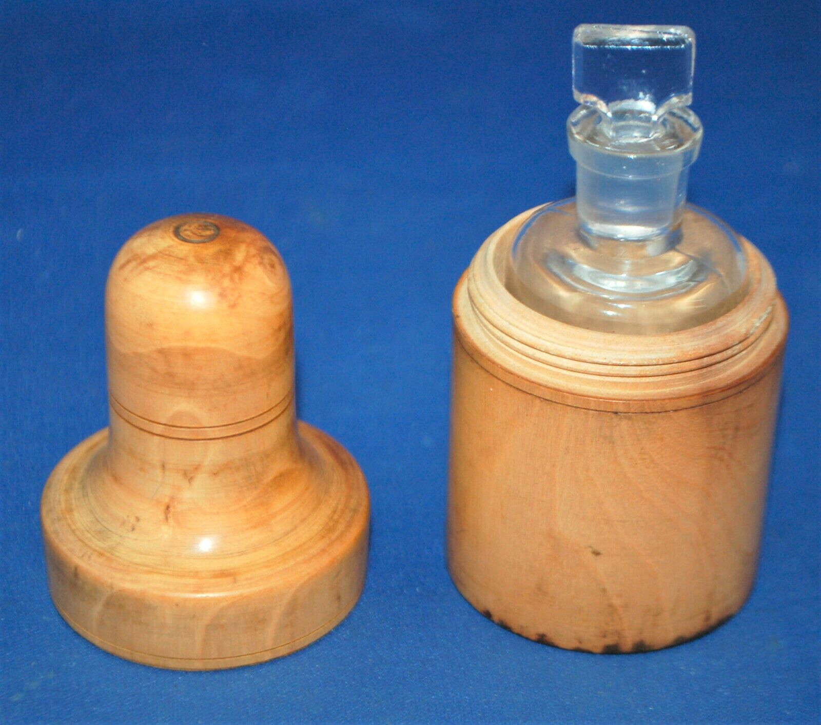 A 19th Century Apothecary Bottle Case And Clear Glass Bottle, Boxwood photo furniture