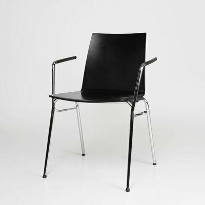 Mid Century Modern Black Chair In With Armrests, Belgium
