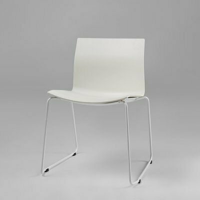 Mid Century White Chair With Metal Frame And Plastic Seat, Belgium,