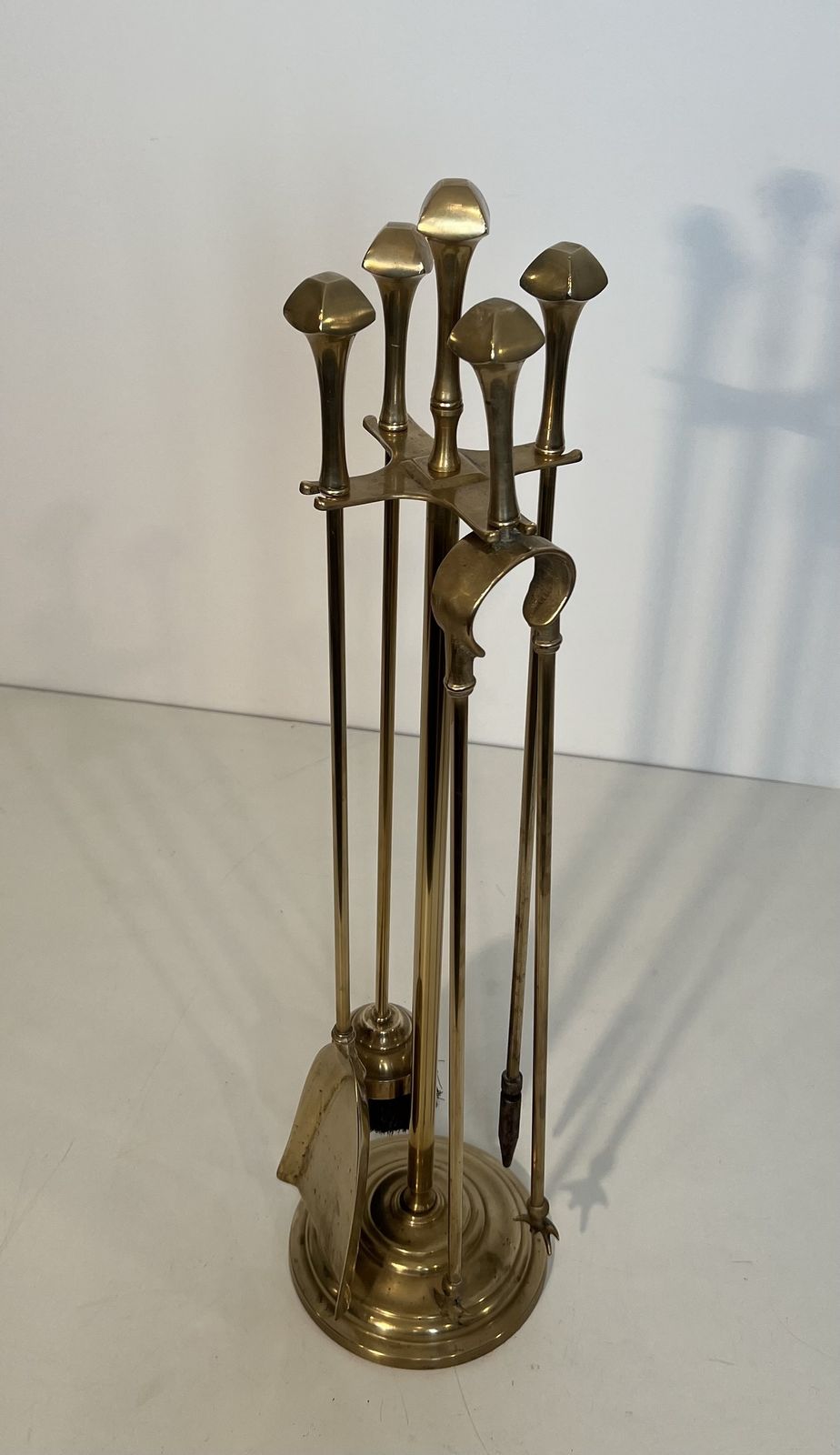 Neoclassical Style Brass Fireplace Set photo furniture