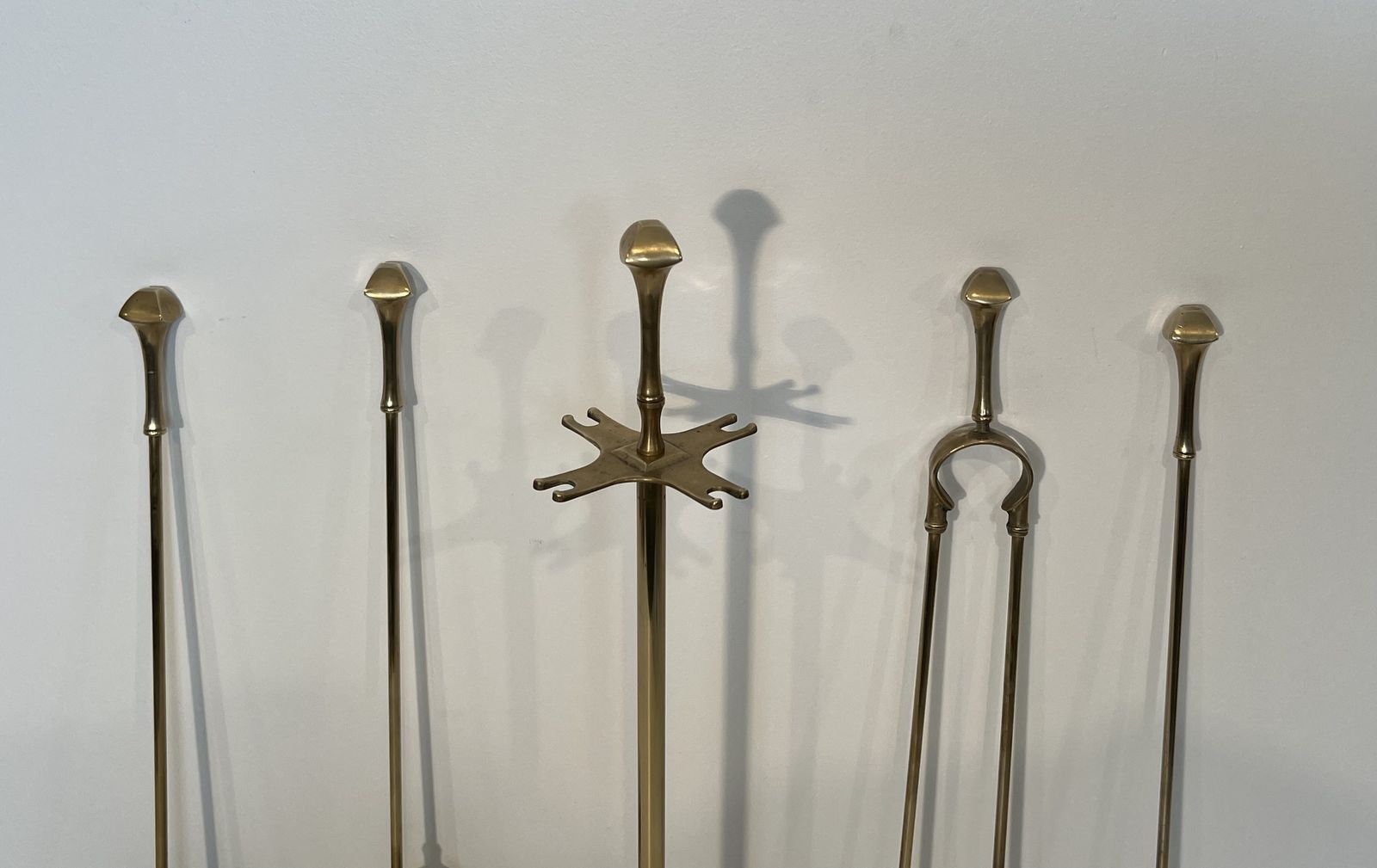 Neoclassical Style Brass Fireplace Set photo buy