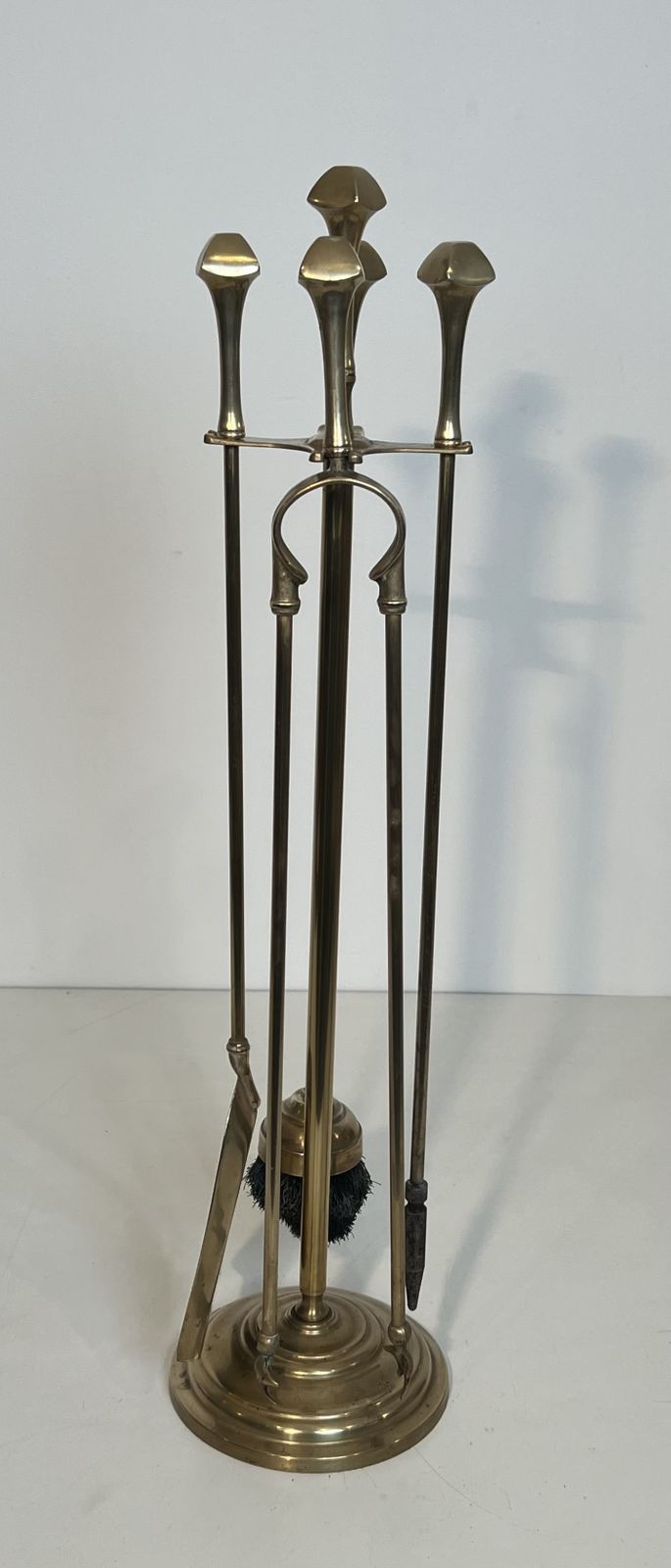 1100.0 Neoclassical Style Brass Fireplace Set photo