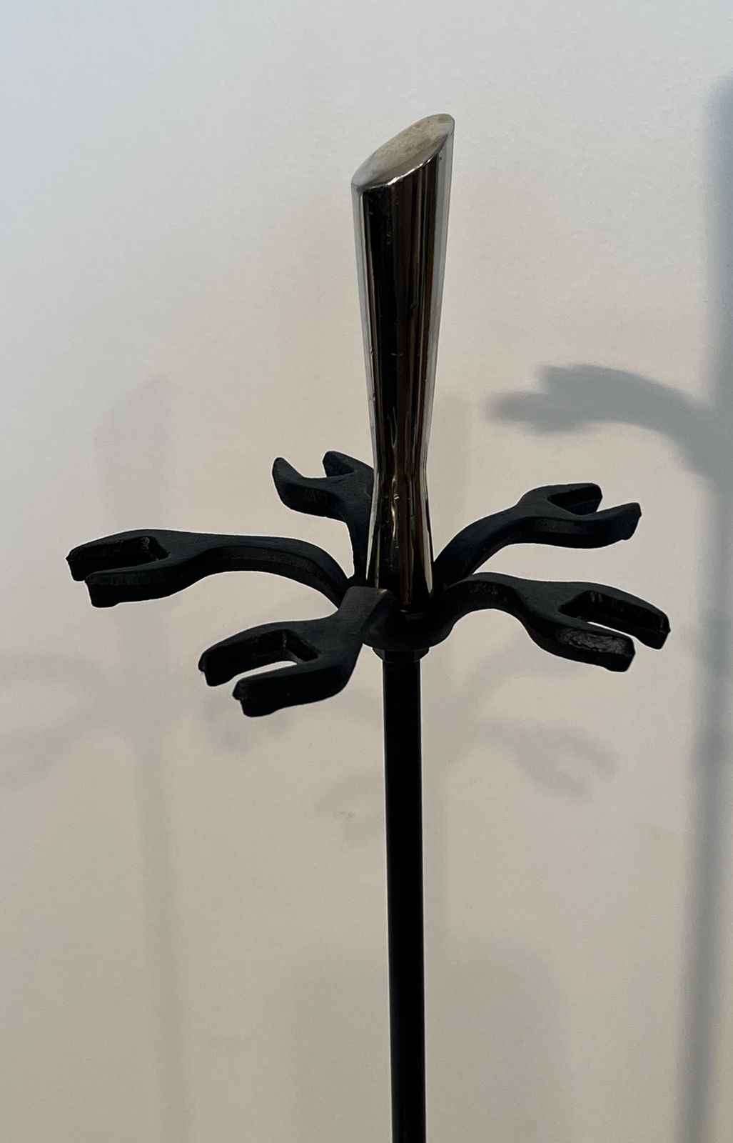 Black And Chrome Lacquered Metal Design Fire Kit photo vinterior