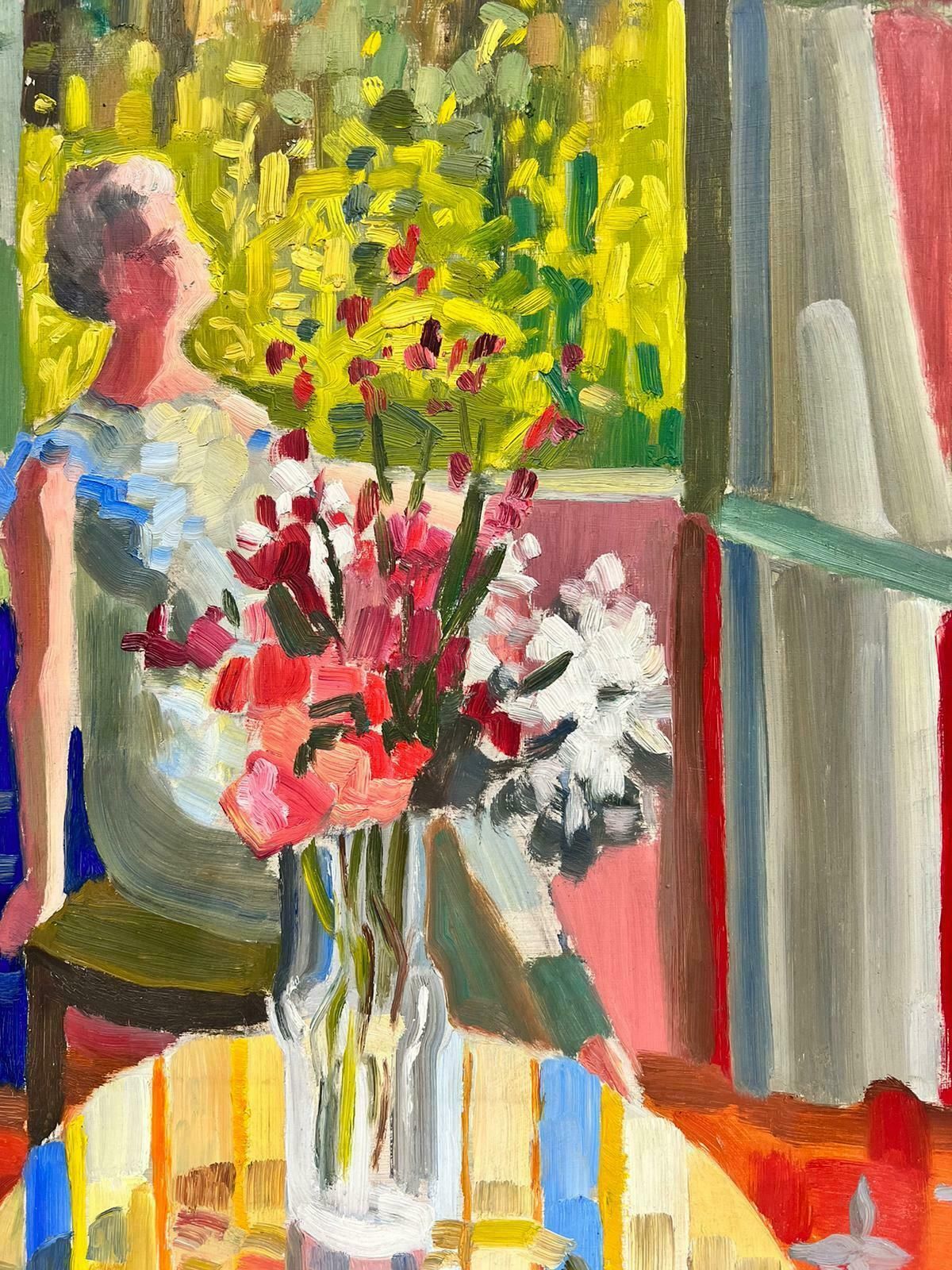 Josine Vignon1970's Lady Looking At View The From The Window French Post Impressionist Oil 1960's photo 1431.0