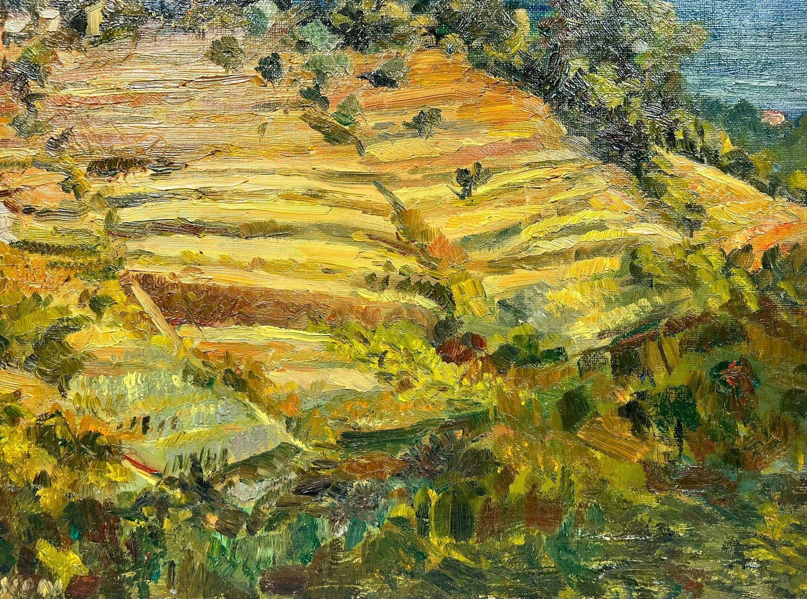 Josine Vignongolden Harvest French Field Landscape Impressionist Oil1960's photo vinterior