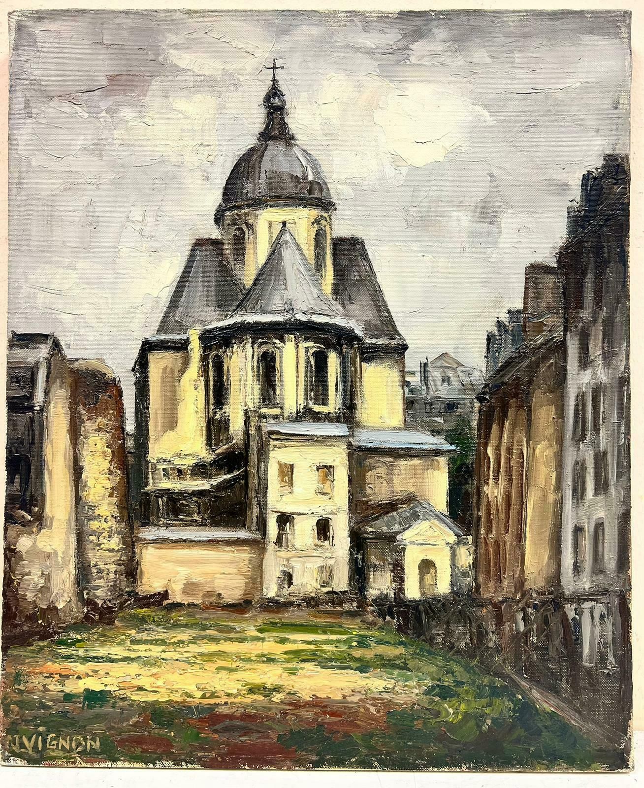 Josine Vignonst Pauls Church French Post Impressionist Signed Oil 1960's photo furniture