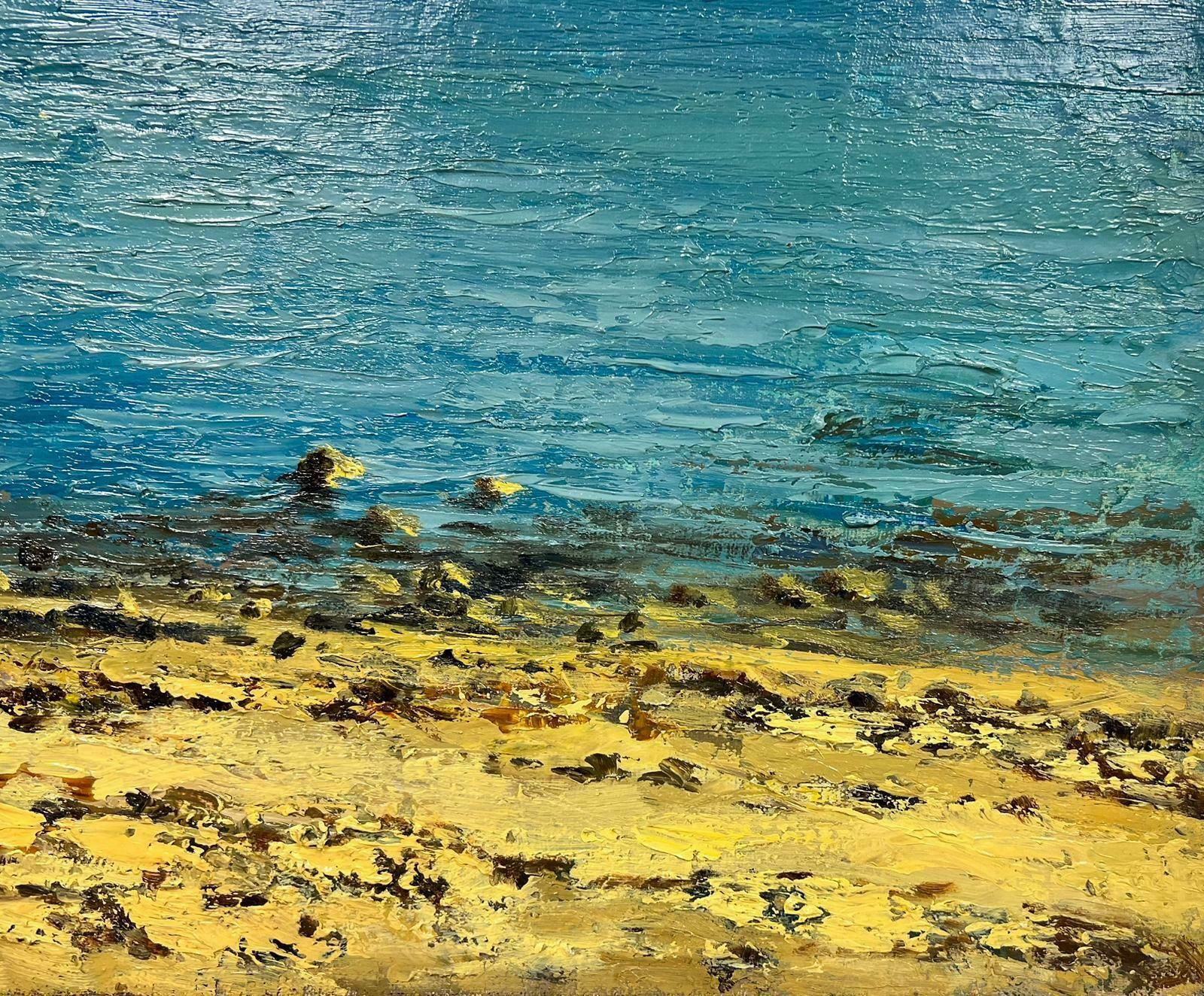 Josine Vignonblue Seas Of The South Coast Brittany French Post Impressionist  Signed Oil 1960's photo for sale