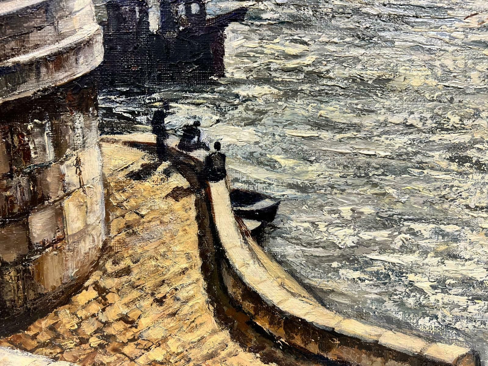 Josine Vignonwinter In Paris Along The Seine French Post Impressionist  Signed Oil 1960's photo 1125.0