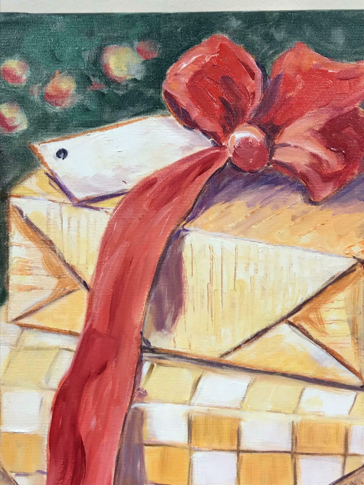 Maggy Claryssebright & Colorful French Impressionist Oil Painting   Wrapped Presentsc. 2000 photo vinterior