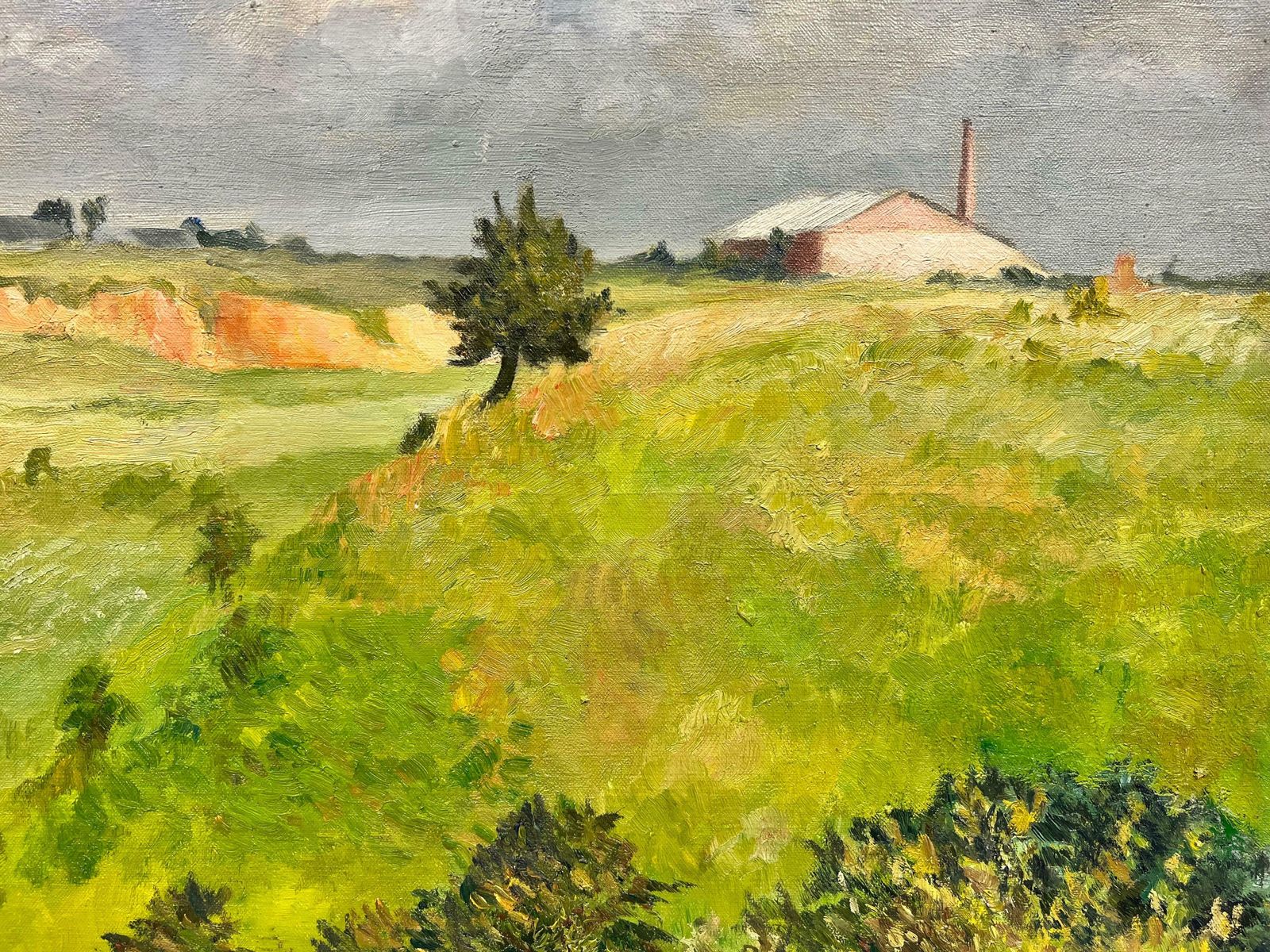 Josine Vignon1950's French Post Impressionist Signed Oil Green Landscape & Fields1960's photo 869.0