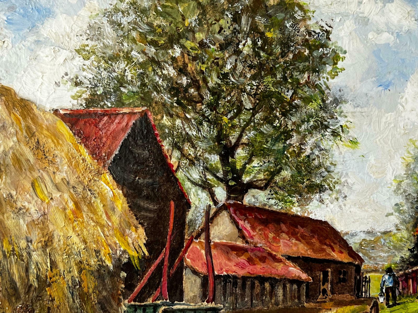 Norman A Olleysurrey Farmyard Of Farmers At Work   British Landscape photo buy