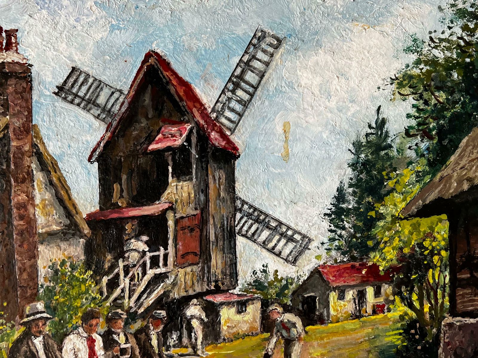 Norman A Olleytraditional English Village Tavern Scene Figures Playing Skittles Signed photo vinterior