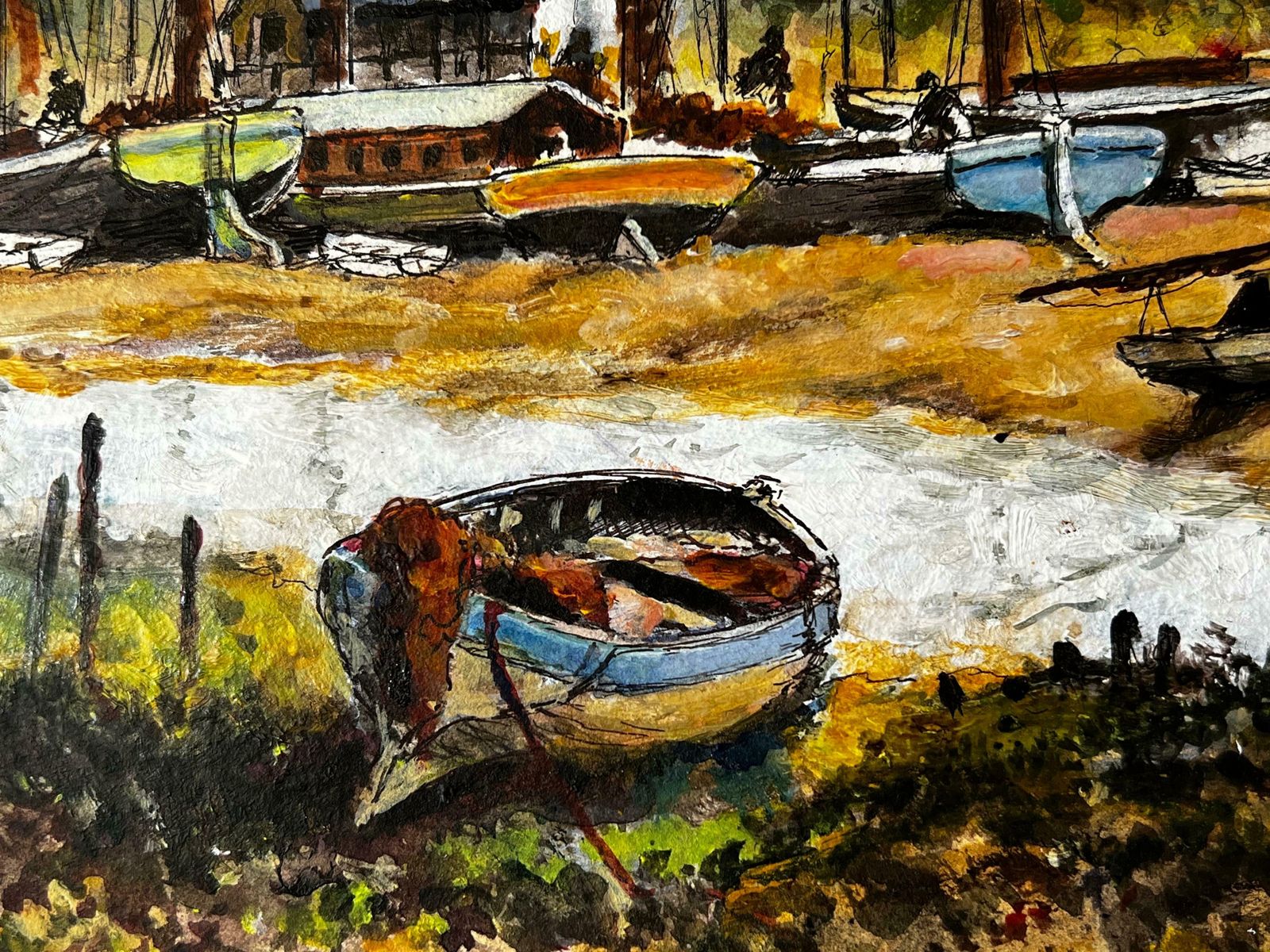 Norman A Olleycloudy Landscape Of The Boat Repair Yard photo vinterior