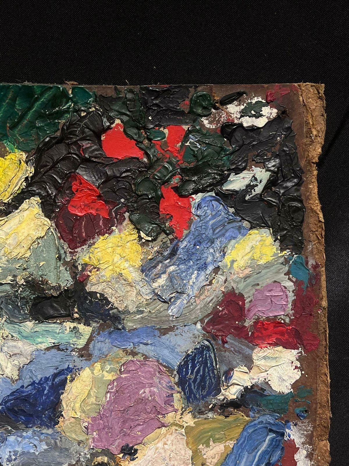 French Mid 20th1950's French Expressionist Abstract Oil Painting Thickly Painted Original1950's photo for sale