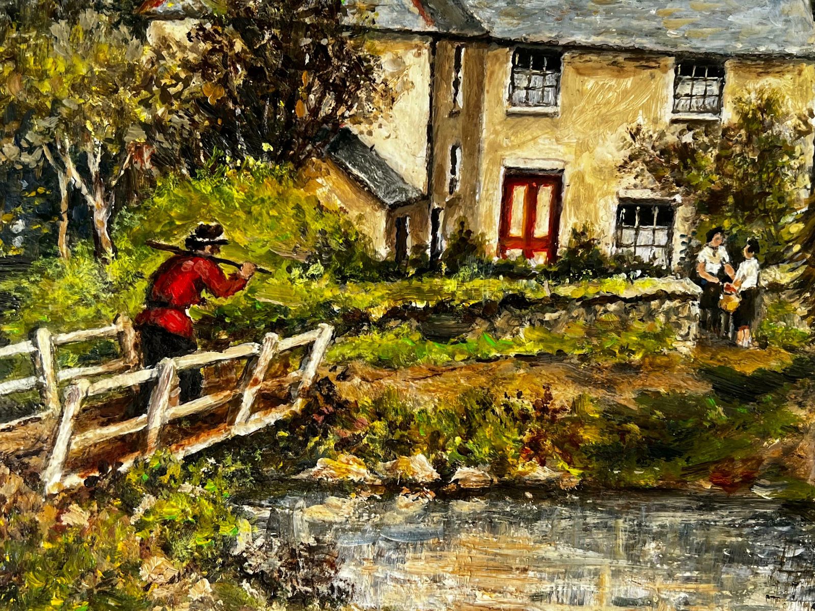 Norman A Olleycrossing The Brook By Village Cottage, Treglith Cornwall photo vinterior