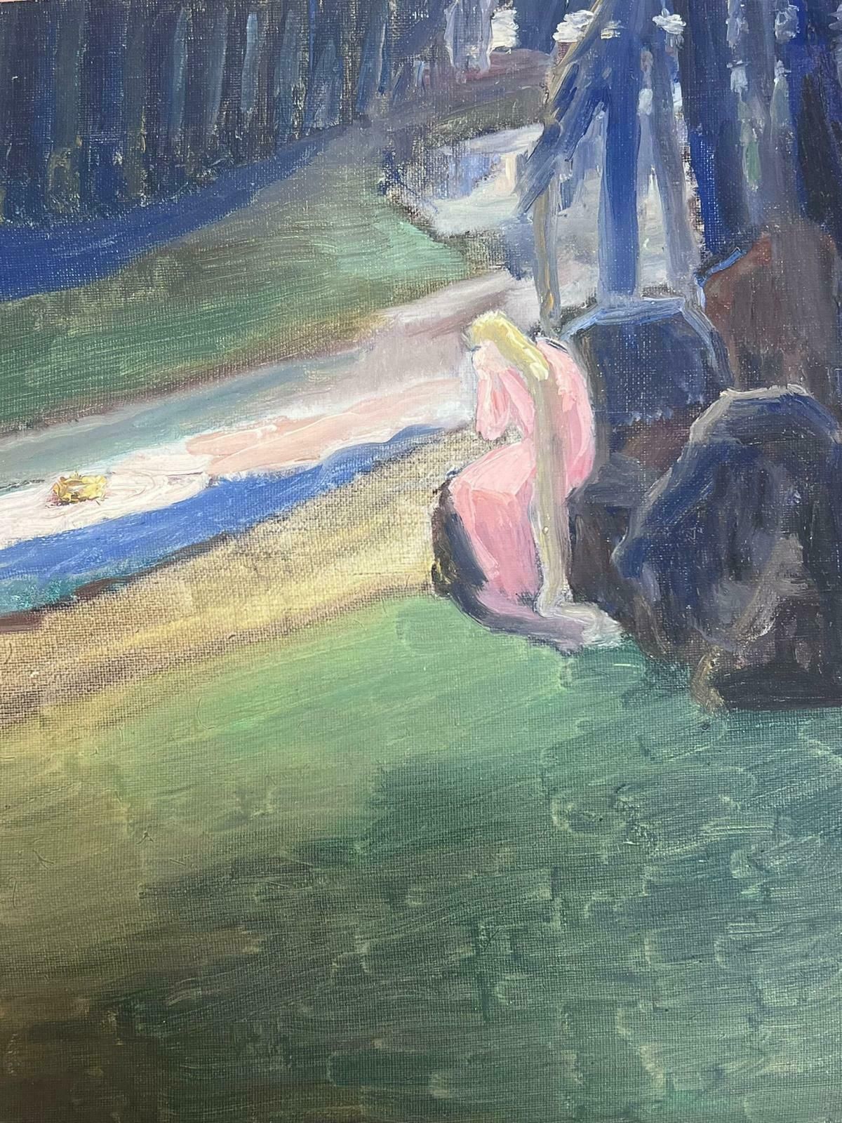 Louise Alix1930's French Impressionist Oil Mythological Figures By The River Bank1930's photo Art