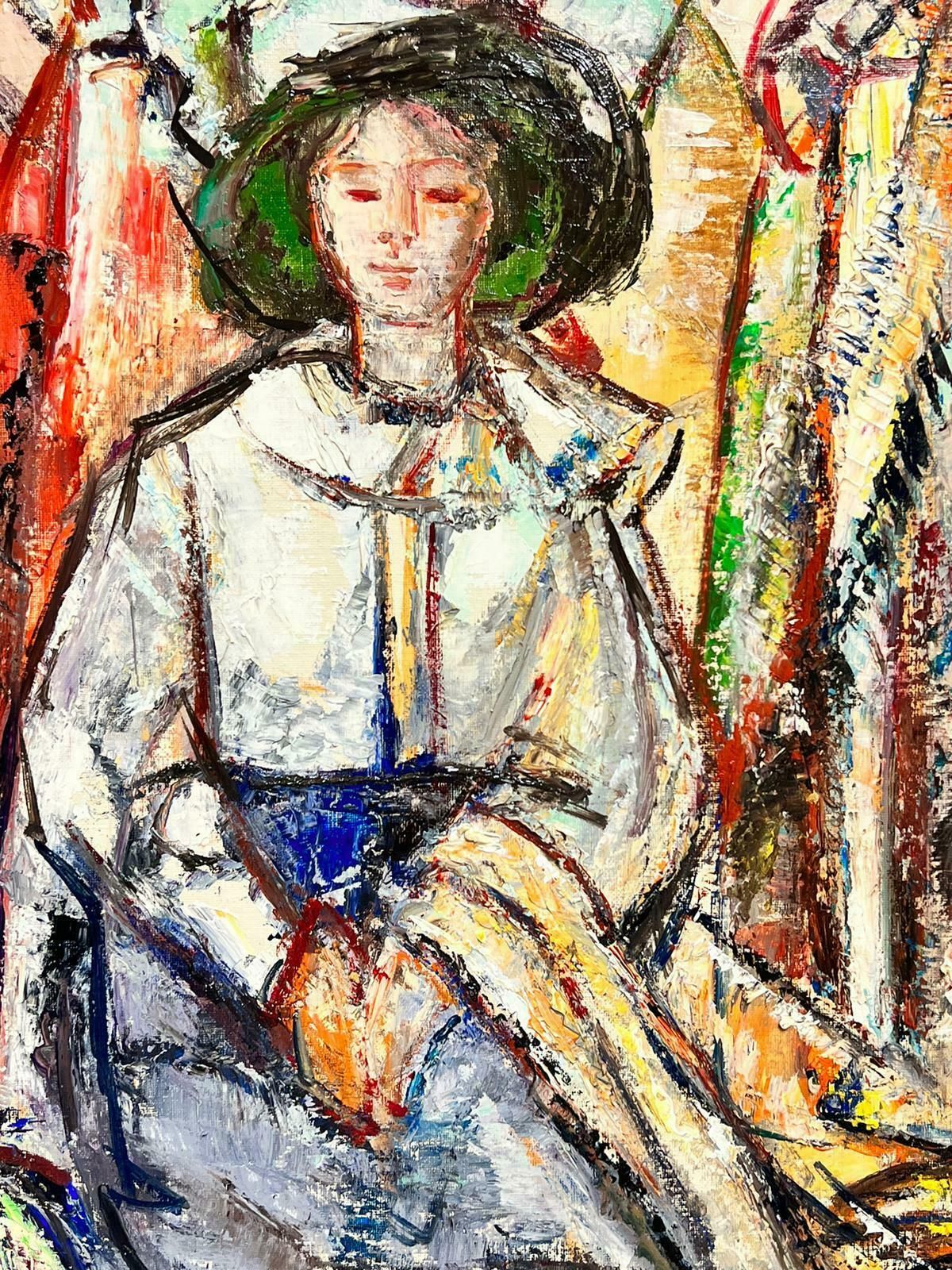 photo for sale Maria Tort Xirauhuge Spanish/ French Oil Painting Elegant Ladies On The Beach Group Portrait1991