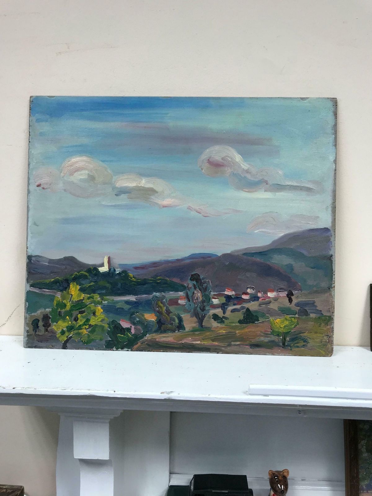 French School1930's French Post Impressionist Oil Painting   Provence Landscape Panoramic photo furniture