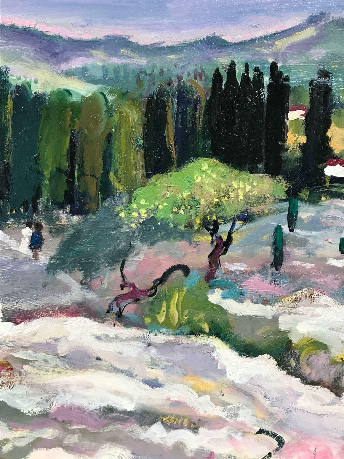 Guy Benardsun Scorched Provence Landscape Les Alpilles, Signed French Modernist Oil photo 1329.0