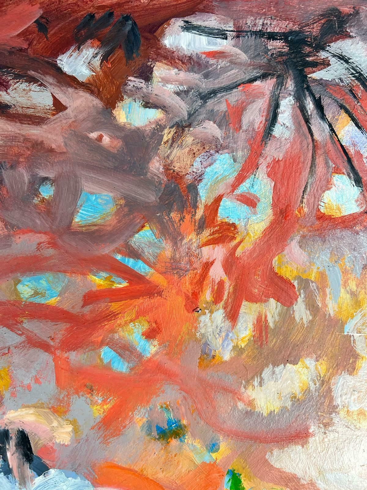 Huguette Ginet Lasnier French Modernist Oil Provencal Mas Bright Color Fields Original C. 2000's photo buy