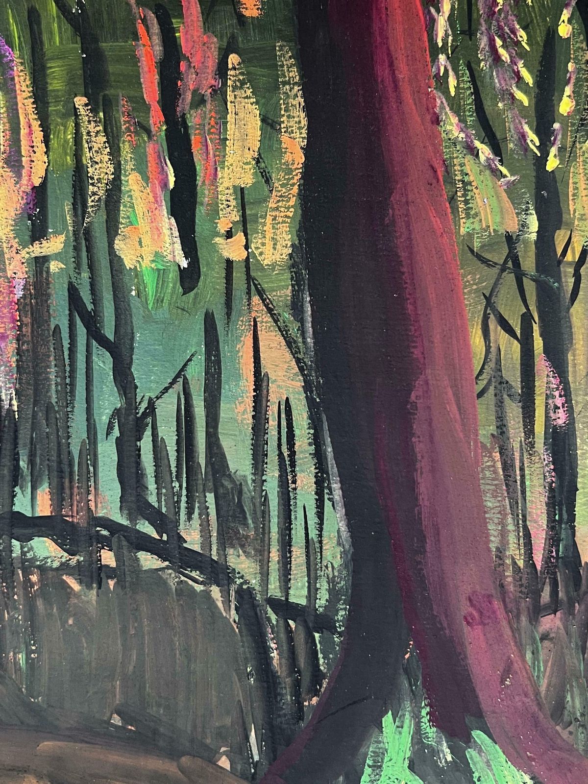 Bernard Labbe1950's Modernist/ Cubist Painting   Tree Trunks1950's photo for sale