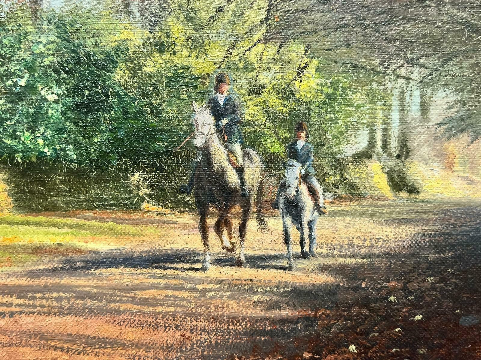 Eric Robertsfine British Oil Painting Horses Walking In Autumn Light, Impressive Frame photo for sale