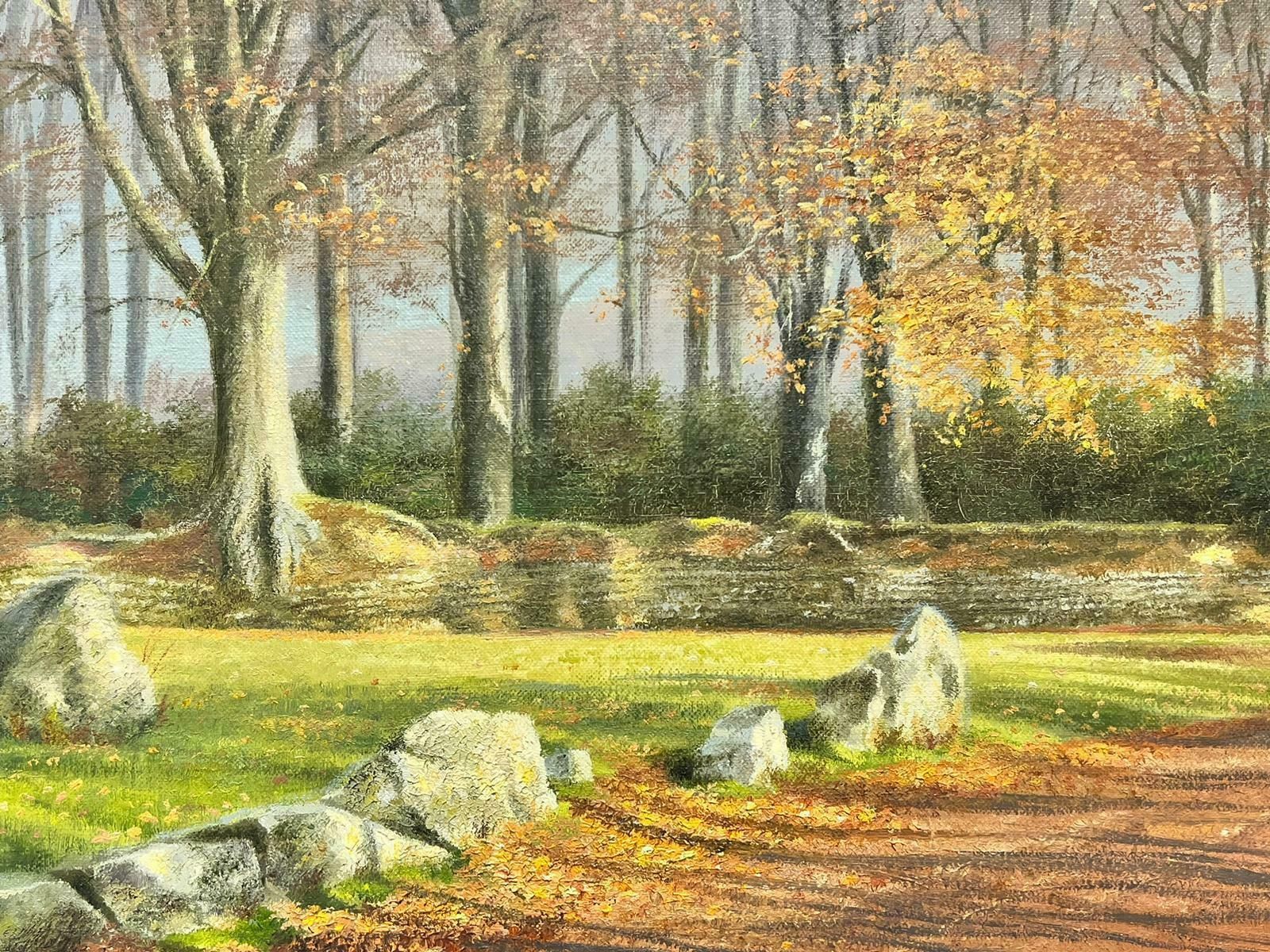 Eric Robertsfine British Oil Painting Horses Walking In Autumn Light, Impressive Frame photo vinterior