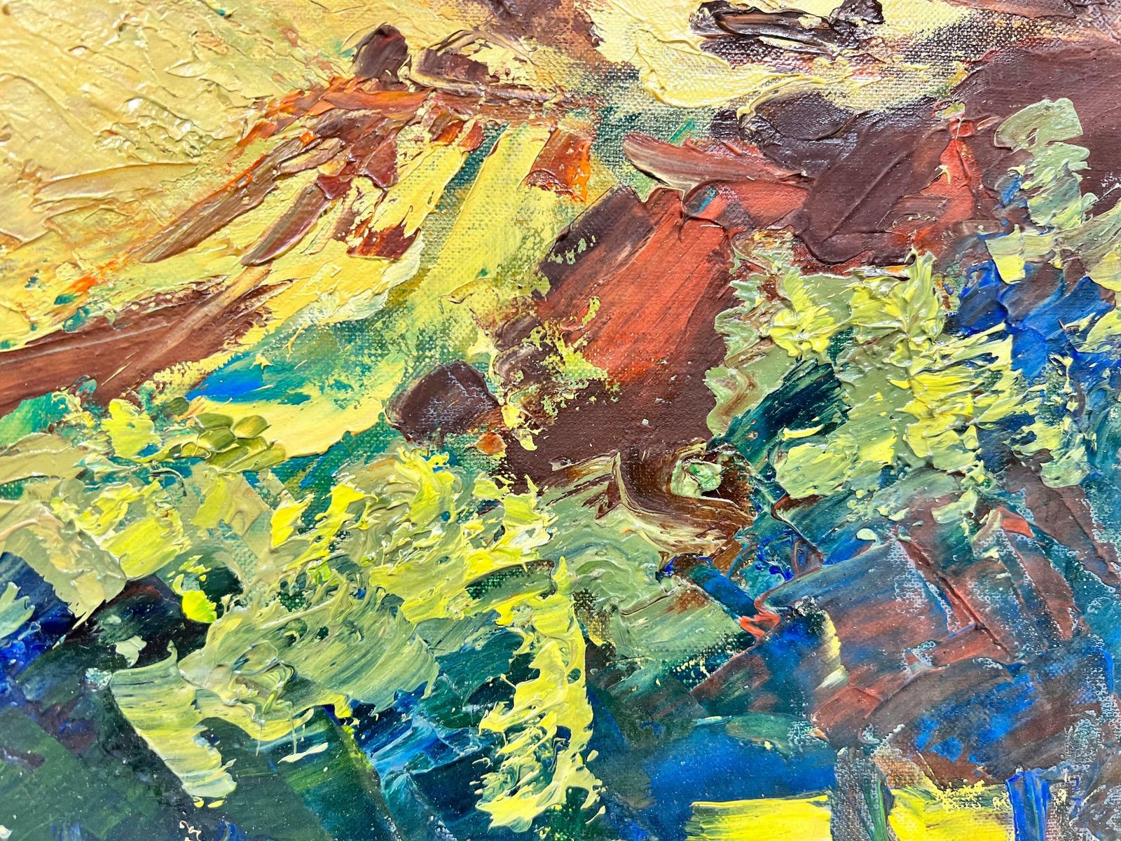 Josine Vignonwild Horses In A French Summer Field Thick Oil Impasto1960's photo buy